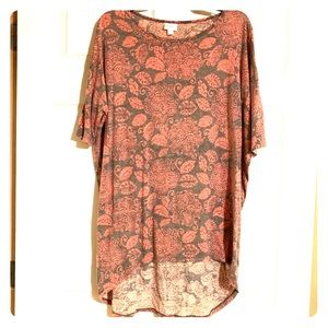 LuLaRoe Coral and Gray Irma